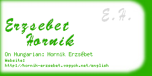 erzsebet hornik business card